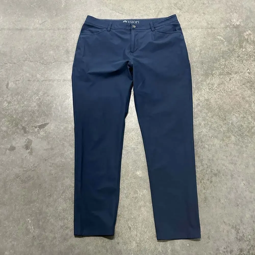 Vuori Meta Pant Blue Size 34x30 Slim Fit Performance